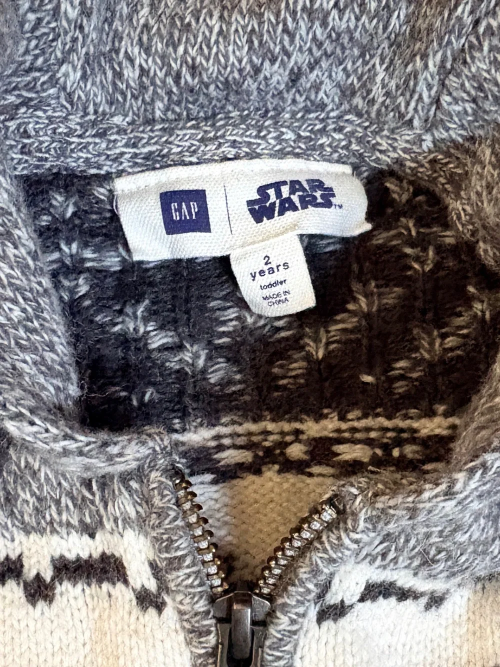 Star Wars Kids Gray & White Stormtrooper Zip Cardigan - GAP size 2